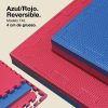 Tatami Puzzle 4cm 100x100cm - Superficie Antideslizante T, reversible Azul/Rojo | Color Reversible