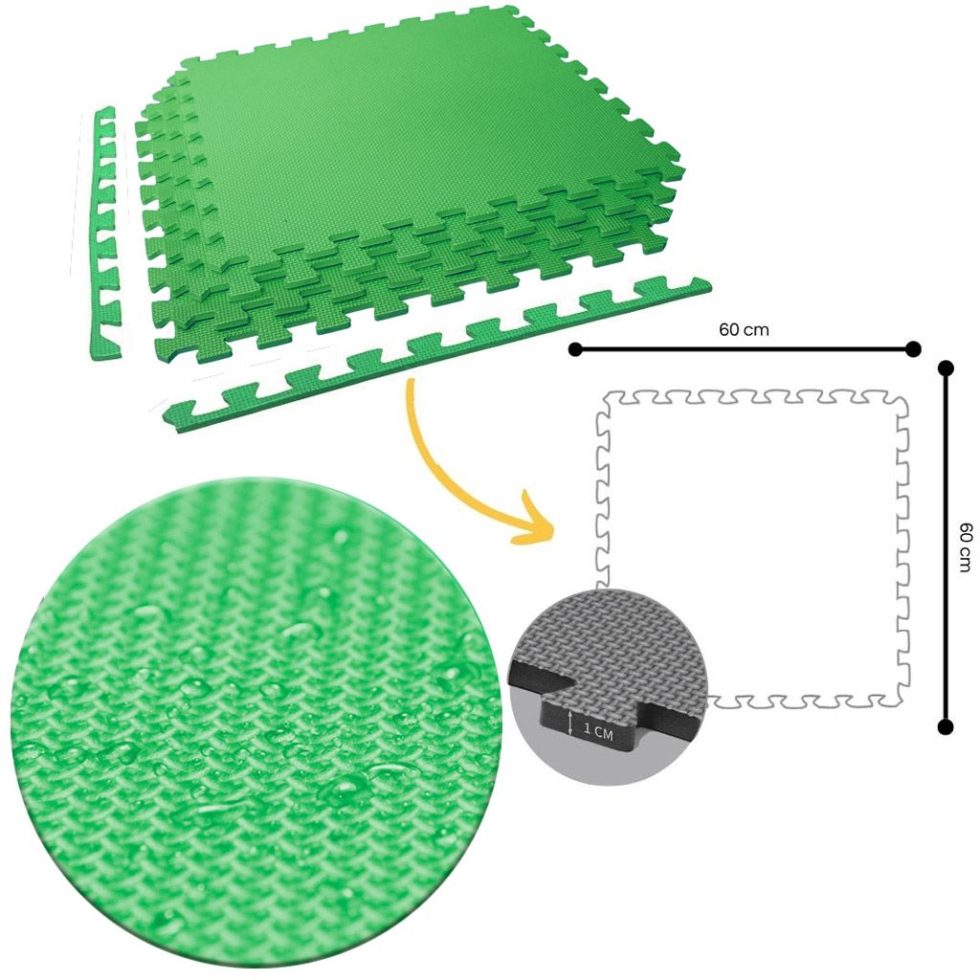 Tatami Puzzle 1cm 60x60cm - Pack 4 pcs - Vert