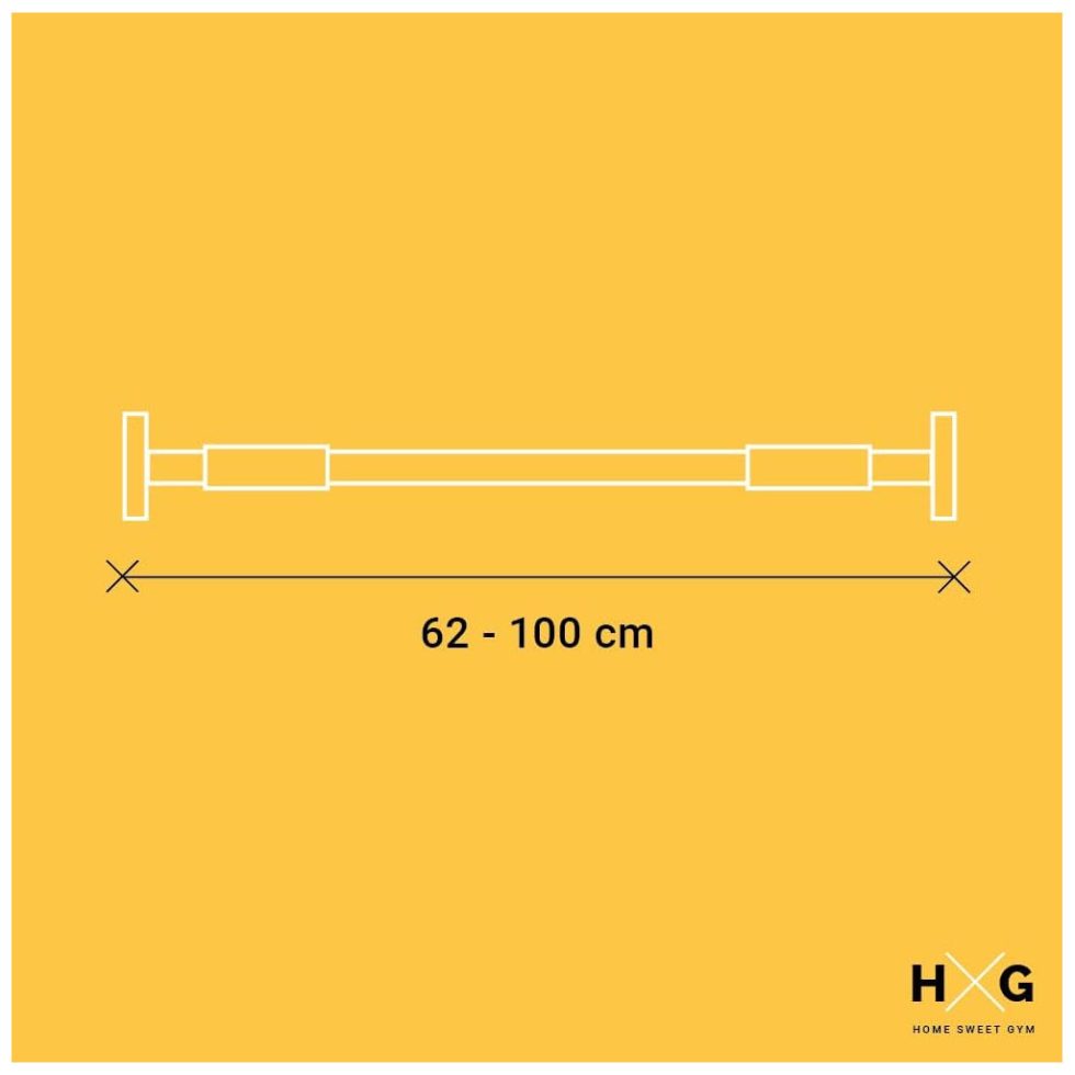 Barre de traction réglable - Réglable pour mur et porte - Dimensions