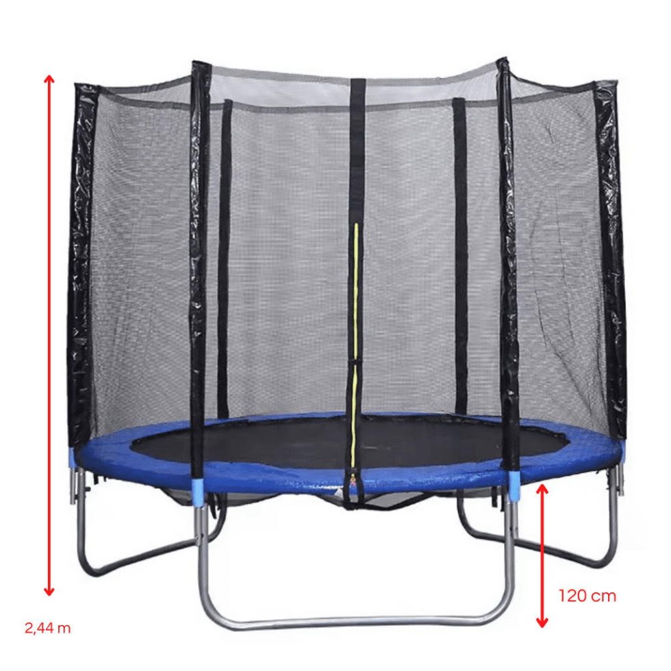 Cama Elástica con Red de Seguridad 244cm - Medidas