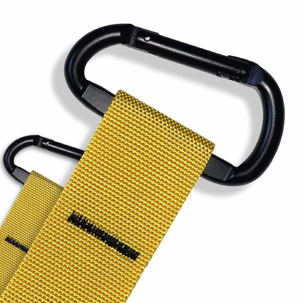 Correas de Suspensión tipo TRX - Detalle Mosquetón Amarillo
