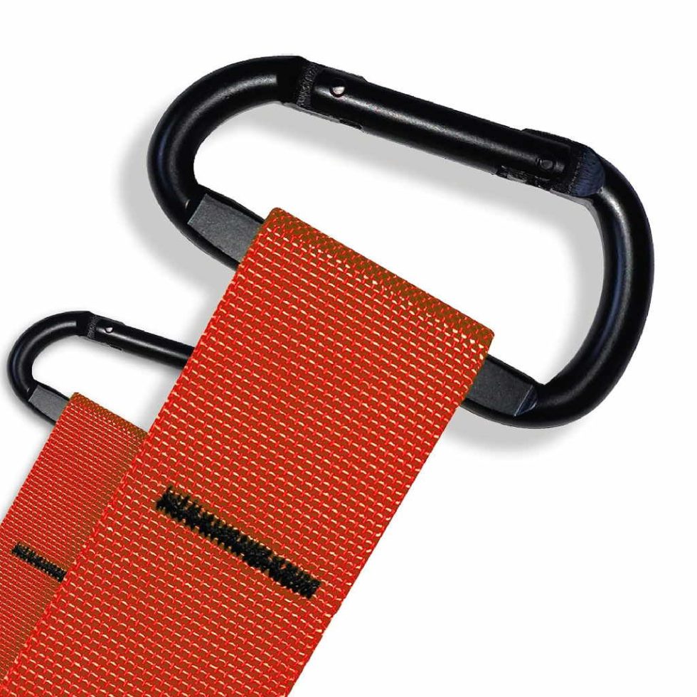 Correias de Suspensão TRX - Detalhe do Mosquetão Vermelho