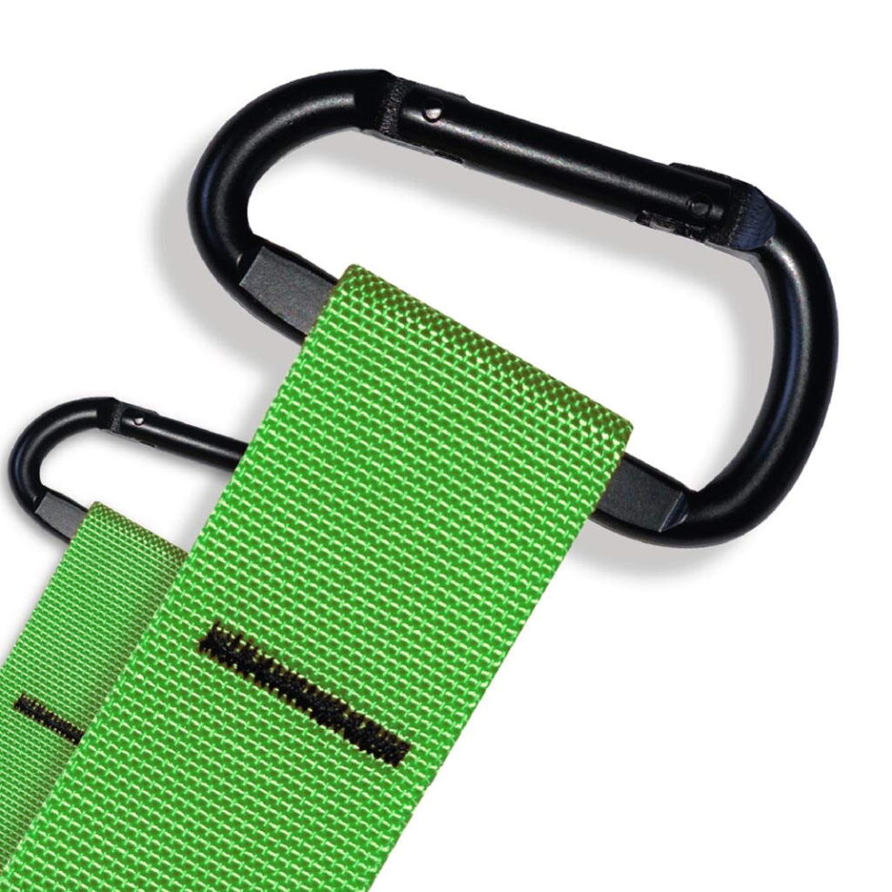 Correias de Suspensão TRX - Detalhe do Mosquetão Verde