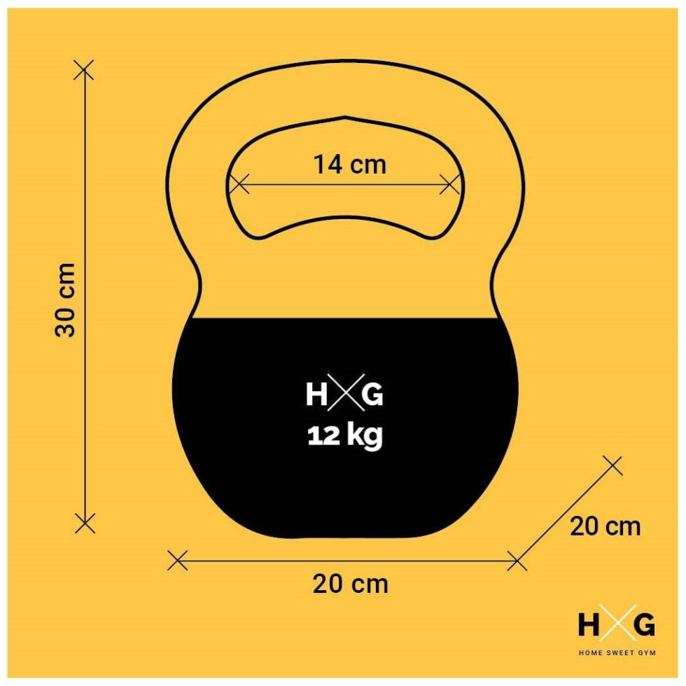 Kettlebell PVC 12kgs | kettlebell - Mesures