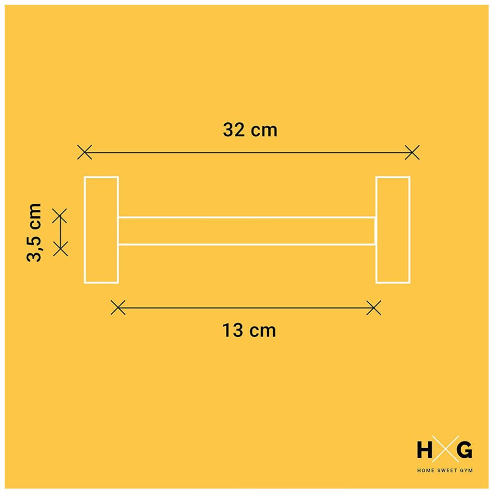 Mancuerna Hexagonal 12,5kgs - 1ud - Medidas