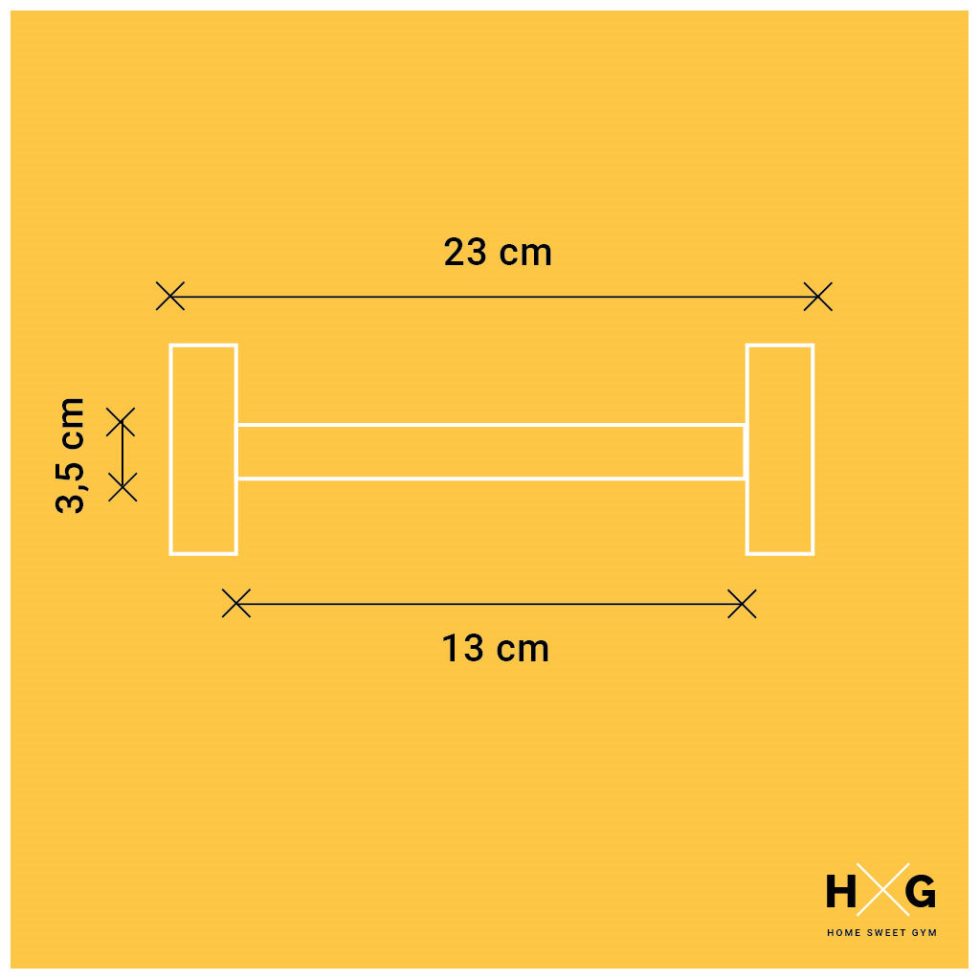 Mancuerna Hexagonal 2Kgs - Pack 2uds - Medidas