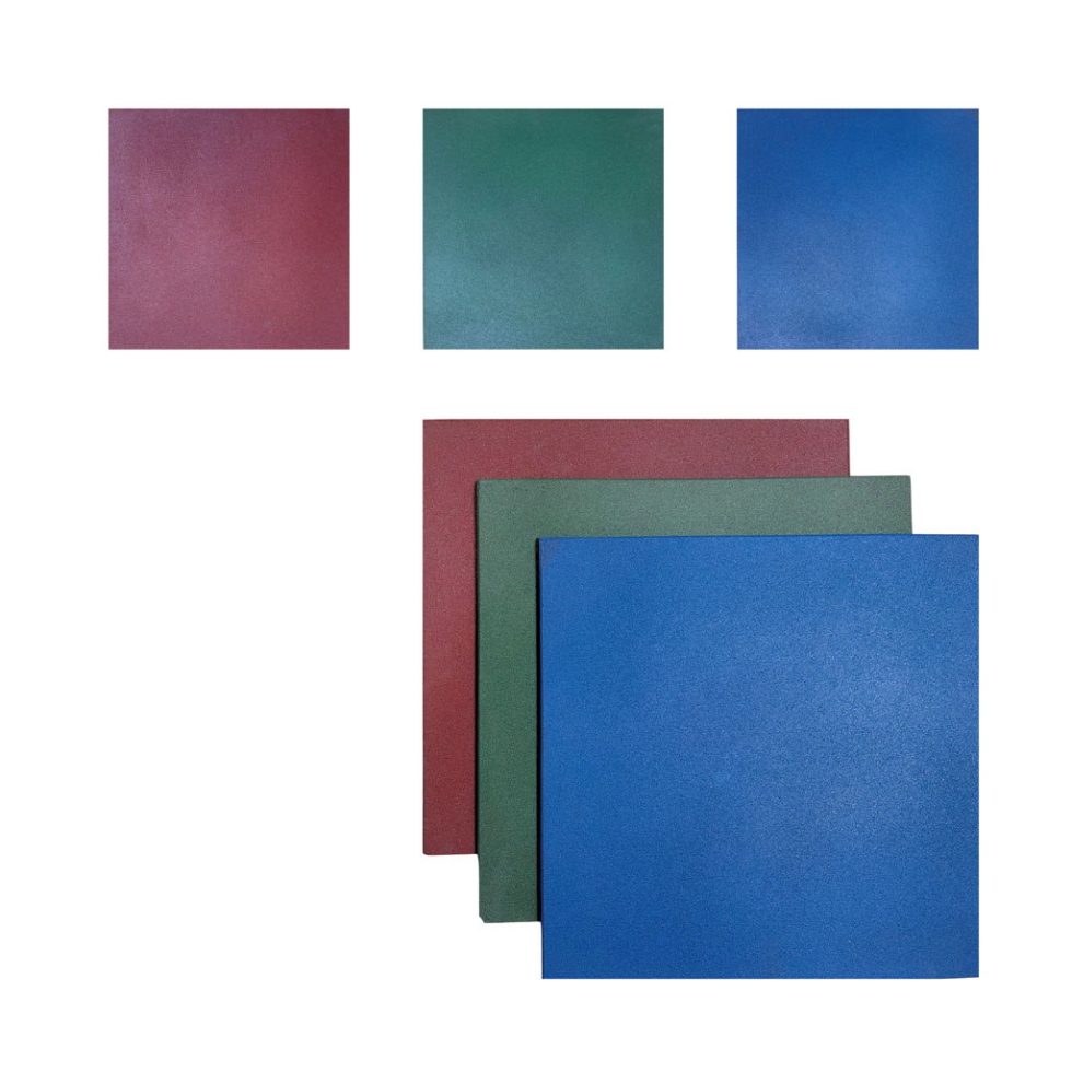 Dalles en caoutchouc 1,5cm 50x50cm Intérieur/Extérieur - Couleurs du groupe