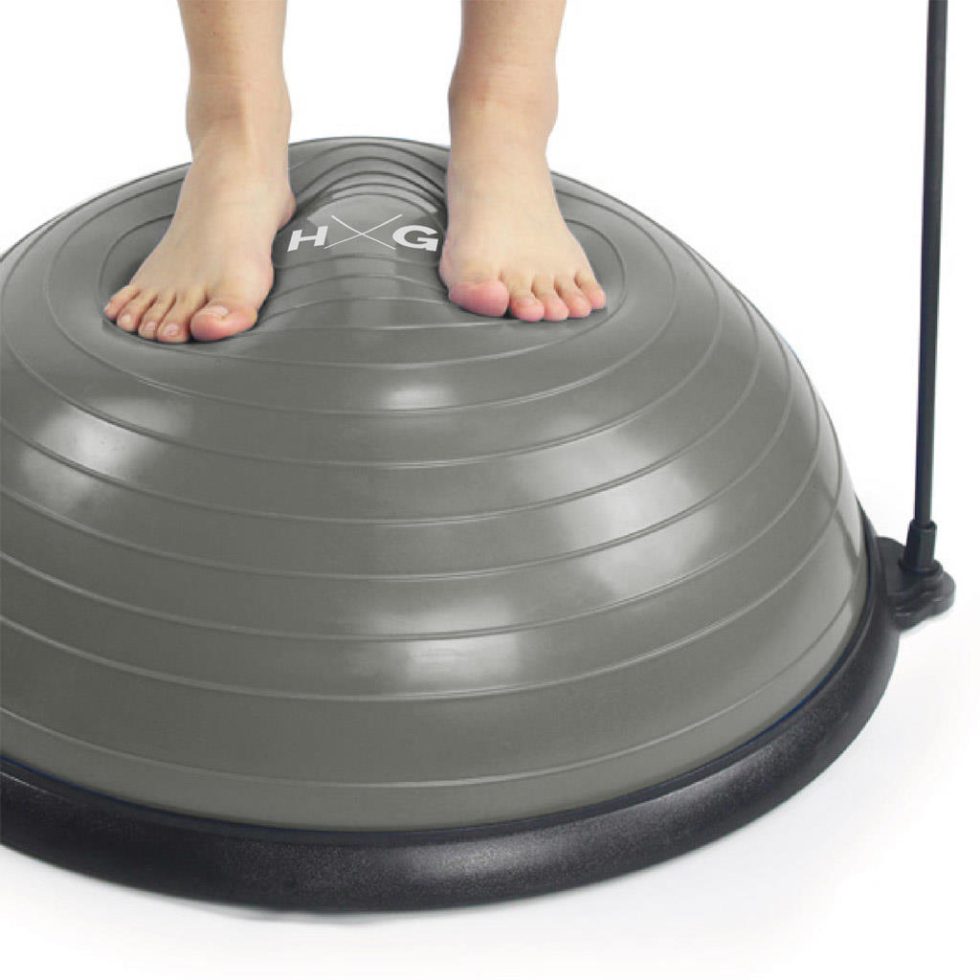 Rampe de rehaussement de 58 cm + gonfleur | Station d'équilibre | Couleur grise | Détail