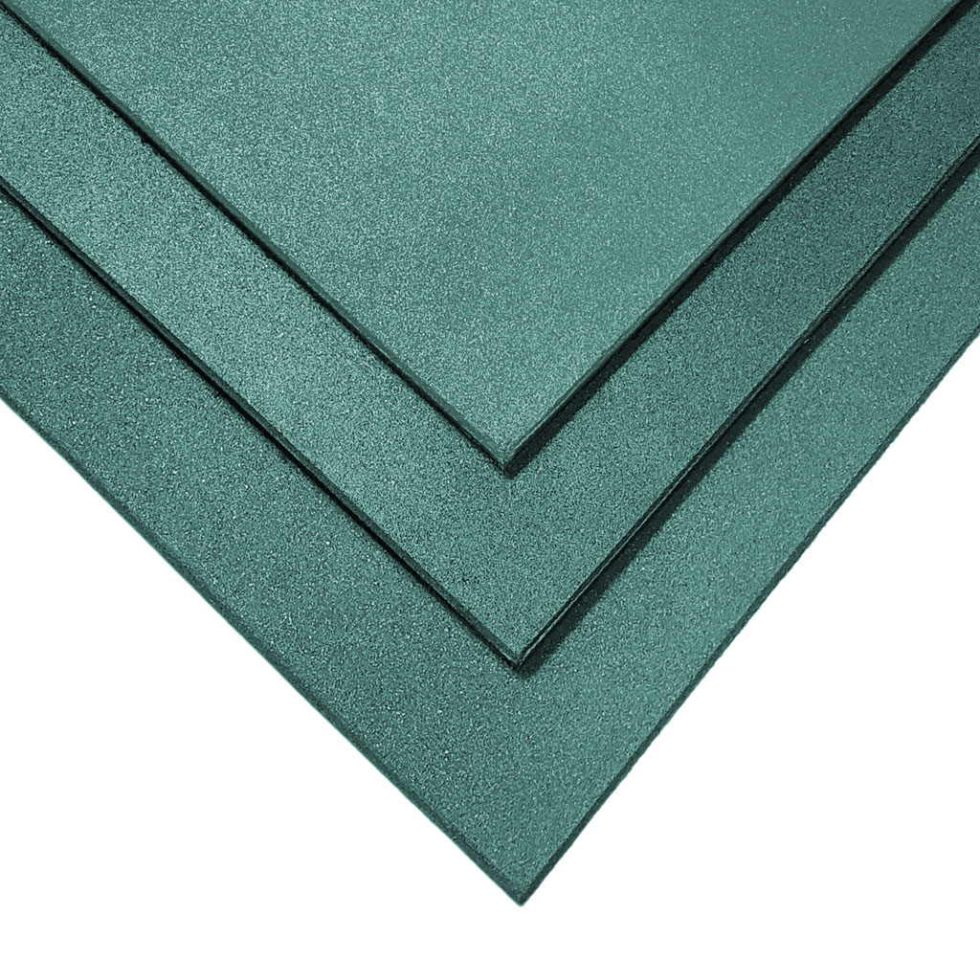 Dalle en caoutchouc 1,5cm 50x50cm Intérieur/Extérieur - Couleur Vert