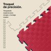 Tatami Puzzle 2,5cm 100x100cm - Superficie Antideslizante F, reversible Azul/Rojo | Troquel de Precisión