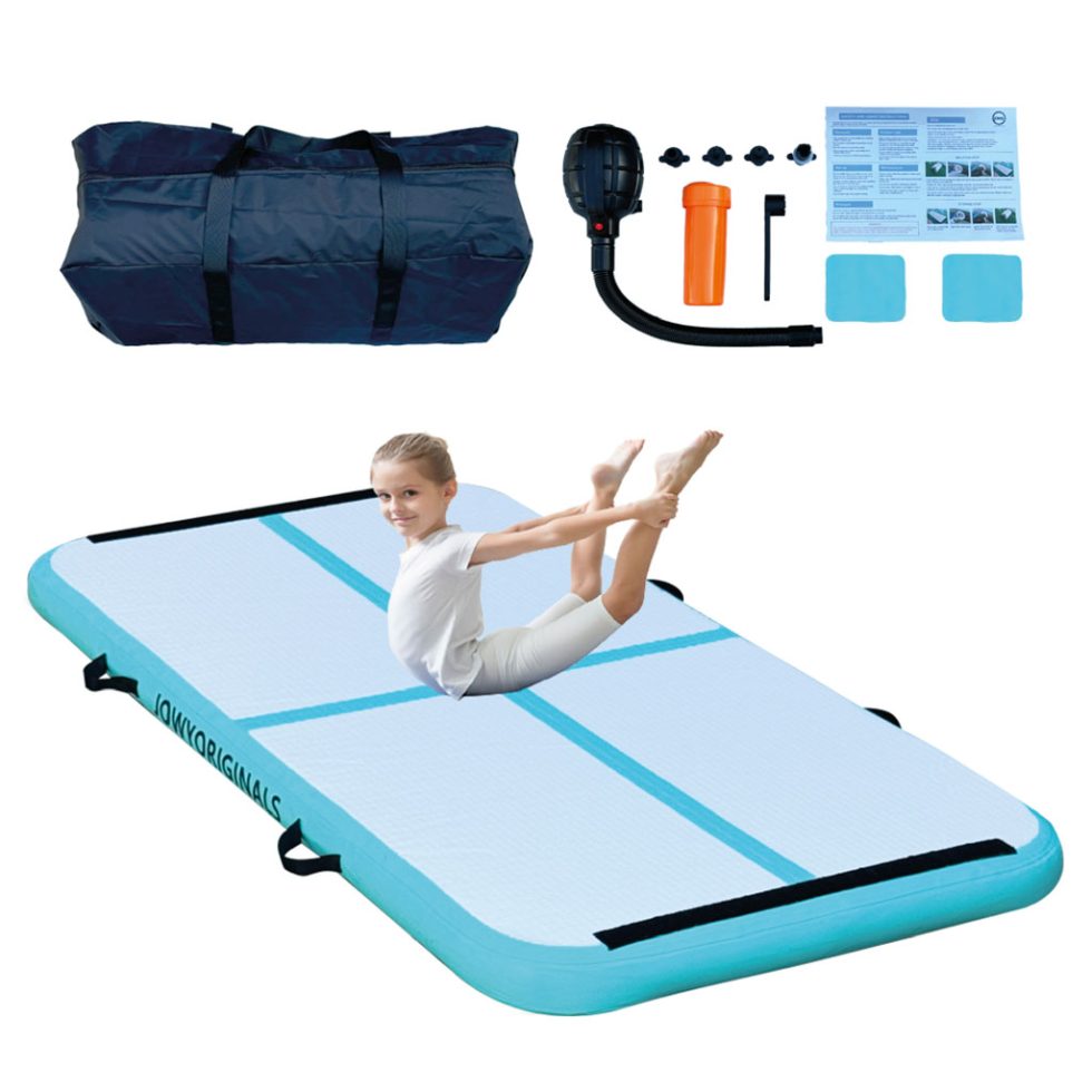 Colchão insuflável AirTrack 200x100x10cm, cor azul