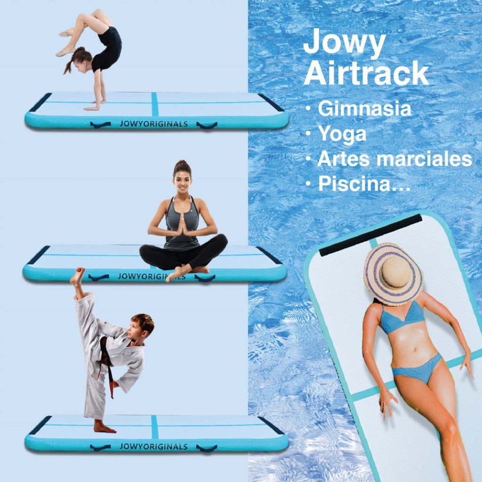 Colchão insuflável AirTrack 200x100x10cm, cor azul | Versatilidade de utilizações