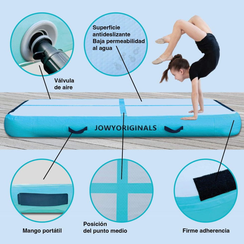 AirTrack 200x100x20cm Colchoneta Inflable, color Azul | Características