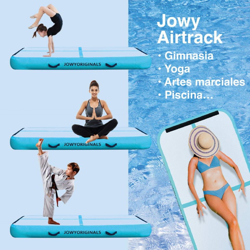 AirTrack 200x100x20cm Colchoneta Inflable, color Azul | Versatilidad de Usos