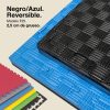 Tatami Puzzle 2,5cm 100x100cm - Superficie Antideslizante F, reversible Azul/Negro | Color Reversible
