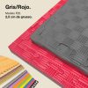 Tatami Puzzle 2,5cm 100x100cm - Superficie Antideslizante F, reversible Gris/Rojo | Color Reversible