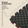 Tatami Puzzle 2,5cm 100x100cm Densidad Superior - Superficie Antideslizante F, reversible Negro/Rojo | Troquel de Precisión