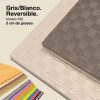 Tatami Puzzle 2cm 100x100cm - Superficie Antideslizante F, reversible Gris/Blanco | Color Reversible