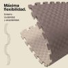 Tatami Puzzle 2cm 100x100cm - Superficie Antideslizante F, reversible Gris/Blanco | Máxima Flexibilidad