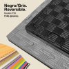 Tatami Puzzle 2cm 100x100cm - Superficie Antideslizante F, reversible Gris/Negro | Color Reversible