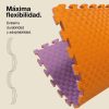 Tatami Puzzle 2cm 100x100cm - Superficie Antideslizante F, reversible Lila/Naranja | Máxima Flexibilidad