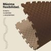 Tatami Puzzle 2cm 100x100cm - Superficie Antideslizante F, reversible Marrón/Beige | Máxima Flexibilidad