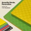 Tatami Puzzle 4cm 100x100cm - Superficie Antideslizante F, reversible Amarillo/Verde | Color Reversible