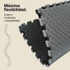 Tatami Puzzle 4cm 100x100cm - Superficie Antideslizante F, reversible Gris/Negro | Máxima Flexibilidad
