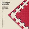 Tatami Puzzle 2cm 100x100cm - Superficie Antideslizante F, reversible Azul/Rojo | Laterales Rectos