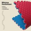 Tatami Puzzle 2cm 100x100cm - Superficie Antideslizante F, reversible Azul/Rojo | Máxima Flexibilidad