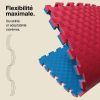 Tatami Puzzle 2cm 100x100cm - Surface antidérapante F, réversible Bleu/Rouge | Flexibilité maximale