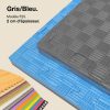 Tatami Puzzle 2cm 100x100cm - Surface antidérapante F, réversible Gris/Bleu | Couleur Réversible