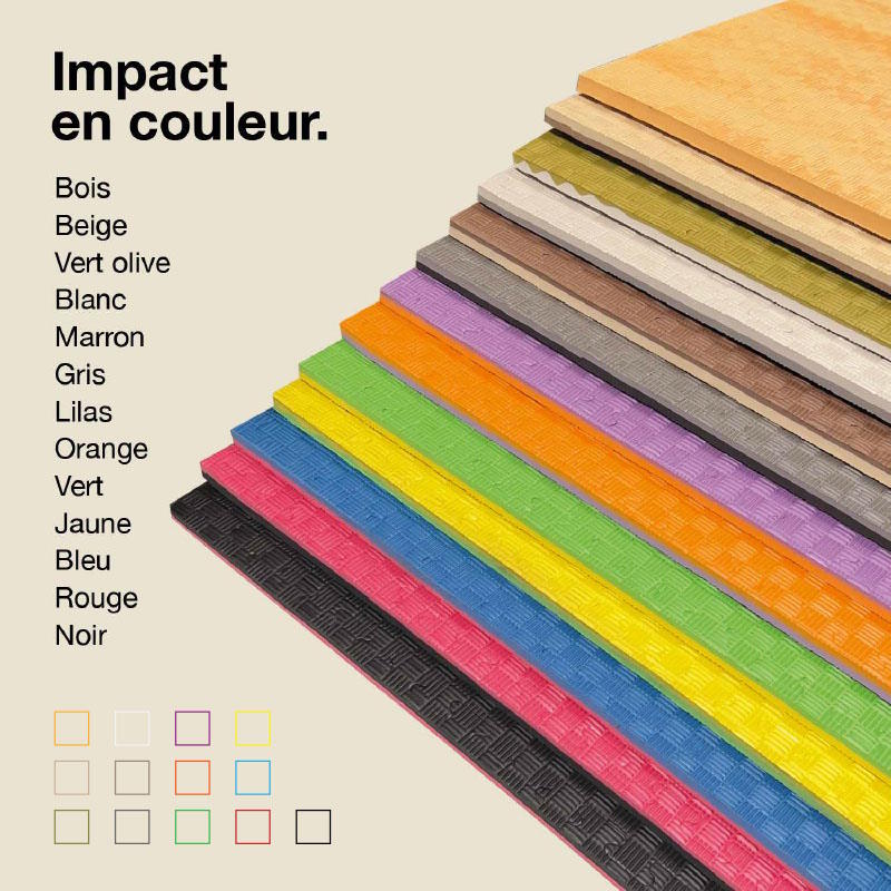 Tatami Puzzle 2cm 100x100cm - Surface antidérapante F, réversible Jaune/Vert | Variations de couleurs
