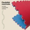 Tatami Puzzle 2cm 100x100cm - Superficie Antideslizante T, reversible Azul/Rojo | Máxima Flexibilidad
