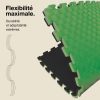Tatami Puzzle 4cm 100x100cm - Surface antidérapante F, réversible Noir/Vert | Flexibilité maximale