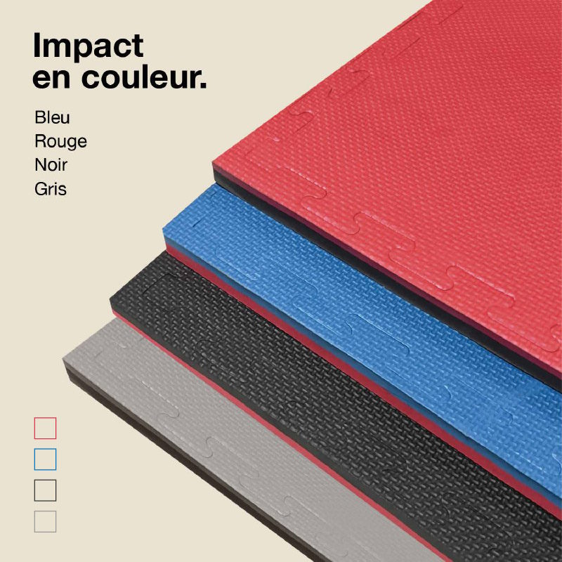 Tatami Puzzle 2cm 100x100cm - Superficie Antideslizante T, reversible Gris/Negro | Variantes Color