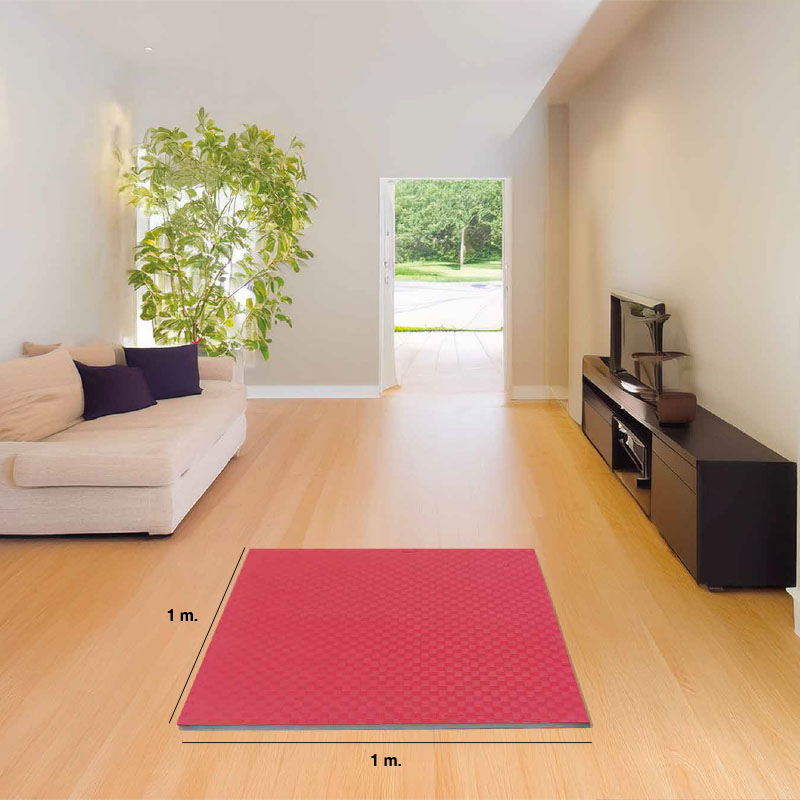 Puzzle Tatami 2,5cm 100x100cm Densidade superior - Superfície antiderrapante F, reversível Azul/Vermelho | Tamanhos