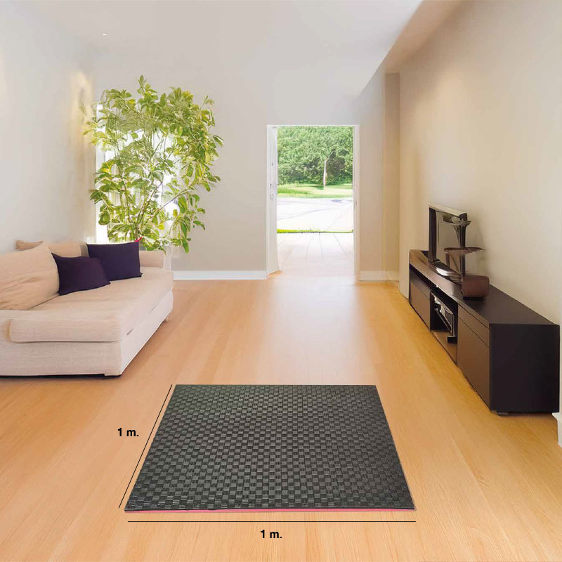 Puzzle Tatami 2,5cm 100x100cm Densidade superior - Superfície antiderrapante F, reversível Preto/Vermelho | Tamanhos