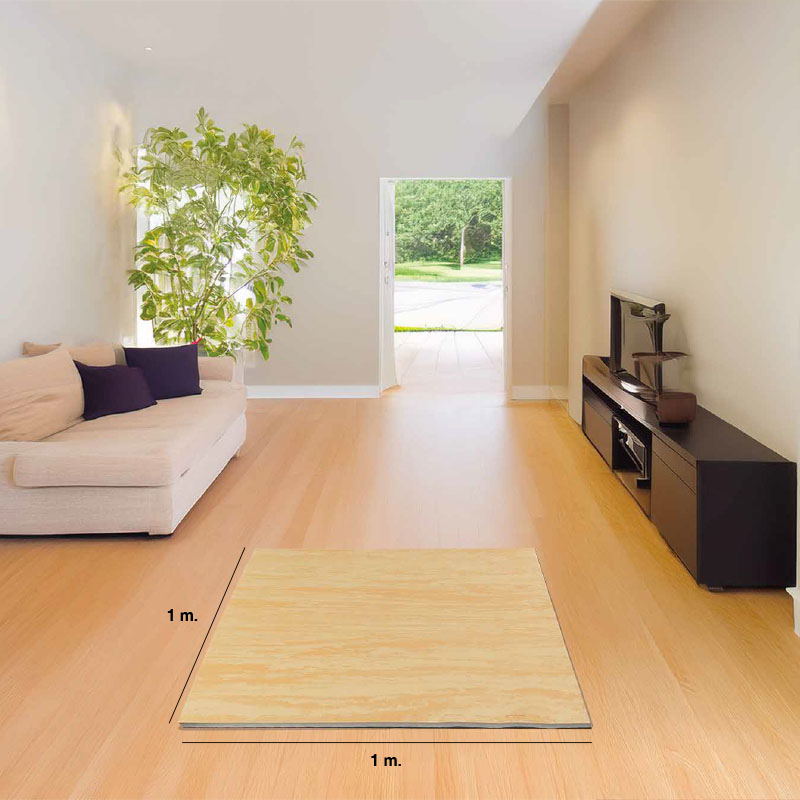 Puzzle Tatami 2,5cm 100x100cm Densidade superior - Superfície antiderrapante texturada, reversível Madeira/Preto | Tamanhos