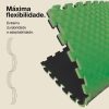 Puzzle Tatami 2cm 100x100cm - Superfície antiderrapante F, reversível Preto/Verde | Flexibilidade