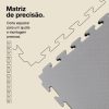 Puzzle Tatami 2cm 100x100cm - Superfície antiderrapante T, reversível Cinzento/Preto | Matriz de Precisão