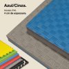 Puzzle Tatami 4cm 100x100cm - Superfície antiderrapante F, reversível Cinzento/Azul | Cor reversível
