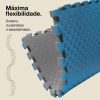 Puzzle Tatami 4cm 100x100cm - Superfície antiderrapante F, reversível Cinzento/Azul | Flexibilidade máxima