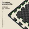 Puzzle Tatami 4cm 100x100cm - Superfície antiderrapante F, reversível Preto/Verde | Lados rectos