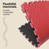 Tatami Puzzle 2,5cm 100x100cm Densité supérieure - Surface antidérapante F, réversible Noir/Rouge | Flexibilité maximale