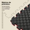 Tatami Puzzle 2,5cm 100x100cm Densité supérieure - Surface antidérapante F, réversible Noir/Rouge | Découpe de précision