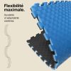 Tatami Puzzle 2,5cm 100x100cm - Surface antidérapante F, réversible Bleu/Noir | Flexibilité maximale