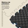 Tatami Puzzle 2,5cm 100x100cm - Surface antidérapante F, réversible Bleu/Noir | Découpe de précision