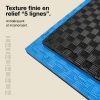 Tatami Puzzle 2,5cm 100x100cm - Surface antidérapante F, réversible Bleu/Noir | Texture antidérapante