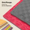 Tatami Puzzle 2,5cm 100x100cm - Surface antidérapante F, réversible Gris/Rouge | Couleur réversible